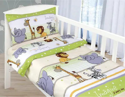 Zdjęcie produktu dla Bawełniana pościel dziecięca – 90 x 135 cm, 45 x 60 – zielona