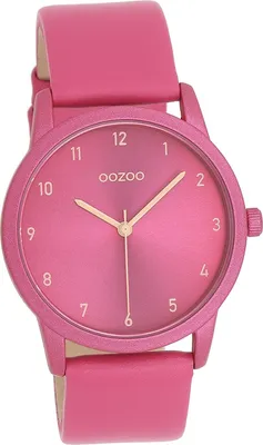Produktbild von Oozoo Leder Damen Uhr Analog Quarzuhr Armband pink Timepieces D2UOC11080
