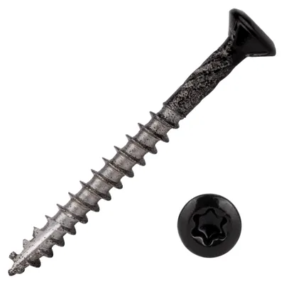Produktbild von Schrauben für keilstülpschalung Schwarz Edelstahl 410 4 x 40 mm Torx 15 Teilgewinde - Schachtel 200 Stück