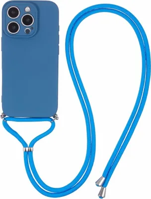 Produktbild von iPhone 16 Pro Max Hülle - Coverup Colour TPU Back Cover mit Handykette - Metallic Blue