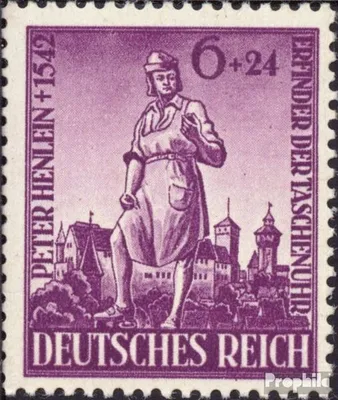 Produktbild von Briefmarken Deutsches Reich 1942 Mi 819 (kompl.Ausg.) postfrisch 400. Todestag Peter Henleins
