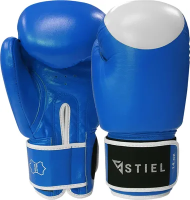 Produktbild von Stiel Pro Boxing Boxhandschuhe - mit Zielscheibe - Blau - 14 oz.