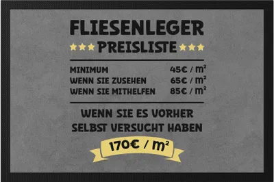 Produktbild von Fliesenläger Preisliste Fußmatte Fliesen Platten Wand Böden Küchen Hausfassaden Mosaik Arbeit Job