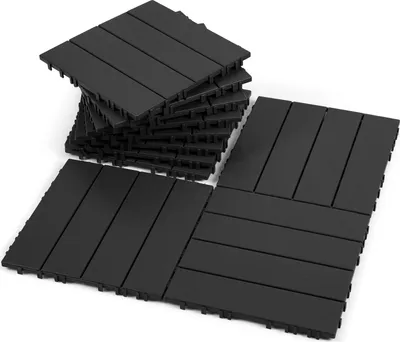 Immagine prodotto di Bettizia 99 pezzi piastrelle per terrazzi 30x30cm piastrelle per balconi pavimento in plastica con sistema a incastro piastrelle in legno antracite 9 m²