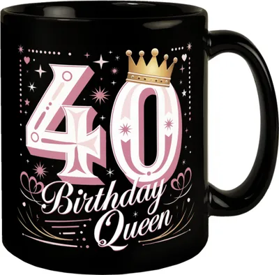 Produktbild von 40 mit Krone - Birthday Queen Tasse