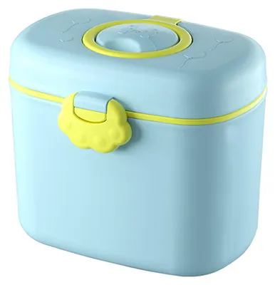 Produktbild von Tragbare Aufbewahrungsbox für Milchpulver (380/550 ml), auslaufsicher, ideal für unterwegs, als Spender für Babynahrung und Snacks.
