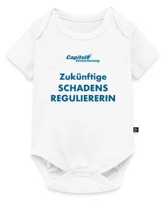Produktbild von Spreadshirt Stromberg Zukünftige Schadensreguliererin Kurzarm Tages Baby Body, 86 (12-18 M.), Weiß
