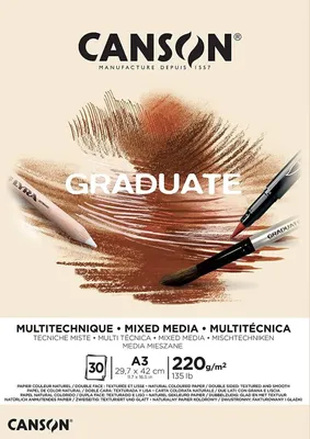 Produktbild von CANSON Studienblock GRADUATE MIXED MEDIA, natur, DIN A3