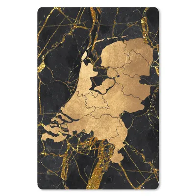 Produktbild von MuchoWow® Mauspad Mousepad Karte - Niederlande - Gold 40x60 cm - Mousepads - Maus Mat - Pad - Mausunterlage - Schreibtisch Accesoire
