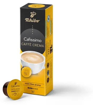 Zdjęcie produktu dla Tchibo Cafissimo Coffee Caffè Crema kapsułki z łagodną kawą, 10 sztuk (kawa łagodna o delikatnym smaku), zrównoważony i sprawiedliwy handel