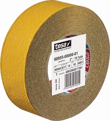 Imagen del producto de tesa 60955, cinta antideslizante de extrema flexibilidad, 18 metros x 50 mm, color amarillo
