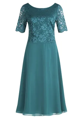 Produktbild von Vera Mont Cocktailkleid Midi Halbarm Rundhalsausschnitt Ausgestellt mit Spitze