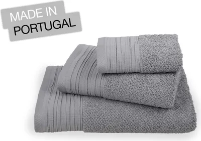 Produktbild von jilda-tex Premium Handtuch Leinenoptik Frottierware Set 100% Baumwolle Verschiedene Größen/Farben (Grau, 2 x Premium Handtuch 50x100 cm)
