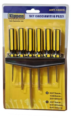 Obrázek produktu pro Sada šroubováků KIPPEN 1060S, 6 kusů, se sortimentem bitů, žlutá/černá