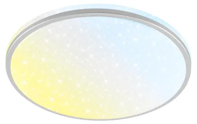 Productafbeelding van Badkamerlamp LED, dimbaar, met afstandsbediening, instelbare kleurtemperatuur (CCT), sterrenhemel effect, diameter 33 cm, chroom