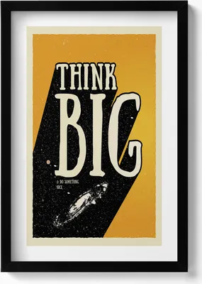 Produktbild von Inspirierende Inschrift „Think big“– Wandbild mit Rahmen – Gerahmtes Bild  – Wanddekoration – 40x60 cm –  Schwarz
