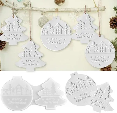 Produktbild von Silikonmallen-Set aus 2 Stück - Nachhaltig - Gipsmallen - Weihnachtsdekoration - 3D-Formen - Hochwertige Silikonmallen