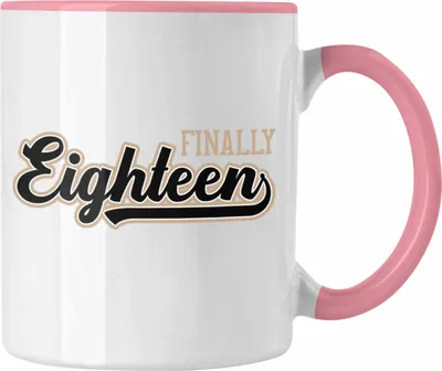 Produktbild von Trendation - 18. Geburtstag Tasse Geschenk Mädchen Junge Geschenkidee Lustig Spruch Sprüche 18 Geschenke Geschenkideen zum 18 Bday 18er Spruch (Rosa)