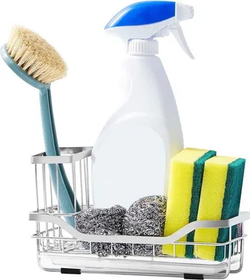 Obrázok produktu pre Držiak na kefky na umývanie z nehrdzavejúcej ocele s odkvapkávacou miskou a magnetom