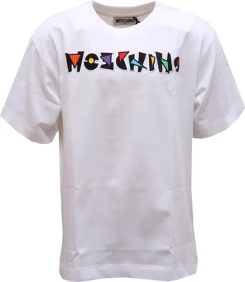 Produktbild von 8086AH maglia bimba MOSCHINO white Baumwolle embroidered patches t-shirt