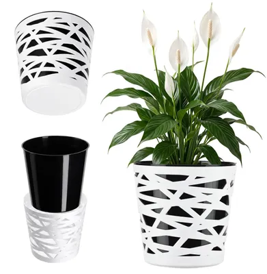 Obrázok produktu pre KADAX "Rusio" kvetináč, okrúhly kvetináč, plastový kvetináč, kvetináč, 13 cm, čierny