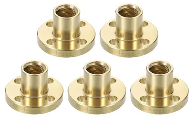 5x Messingmutter TR8 x 8 für Trapezgewindespindel, Kupfer