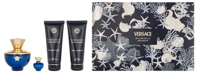 Produktbild von Versace Dylan Blue Pour Femme Giftset Edp Spray 100ml/Edp Spray 5ml/Body Lotion 100ml/Bath & Shower Gel 100ml 305 ml