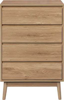Produktbild von Rebecca Mobili Kommode im Naturstil mit 4 Schubladen aus braunem Holz