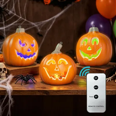 Zdjęcie produktu dla Realistyczne dekoracje dyniowe na Halloween, do użytku wewnątrz i na zewnątrz