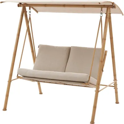 Produktbild von Hespéride - Gartenschaukel "baroe" beige 170 x 129 x 213cm aus stahl und texalin