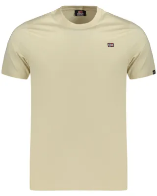 Produktbild von Beiges Herren T-Shirt: Kurzarm, Rundhals, Applikation & Logo