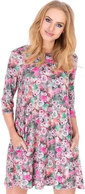 Produktbild von Kleid elegant Mini-Kleid Blumen Muster; 1/S/36