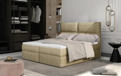 Obrázek produktu pro Kontinentální postel s úložným prostorem 180x200 ARLUNE - světle hnědá