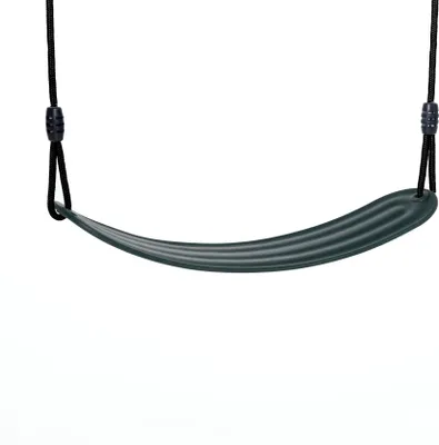 Image de Accessoires pour structure d'escalade Dice : siège de balançoire flexible/plancher de balançoire en anthracite avec corde tressée noire
