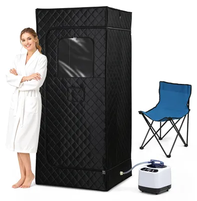 Obrázok produktu pre Ikodm parná sauna do domácnosti, 1200 W, 3 litre, 9 úrovní, 90 x 90 x 180 cm, čierna