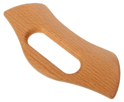 Produktbild von Gua Sha Massagegerät aus Naturholz für Gesicht und Körper