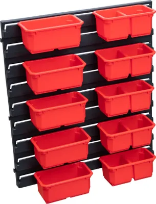 Obrázek produktu pro Toolbrothers RHINO Sada kontejnerů č. 3 Dílenská stěna s 10 kontejnery pro L Organizér výšky M+ / L a L Zásuvka 3
