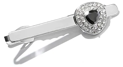 Produktbild von Krawattenklammer mit funkelnden Strasssteinen, abnehmbares Design, Kragenclip, Accessoires für Hochzeitsanzüge, Trauzeugen, Business und formelle Anlässe