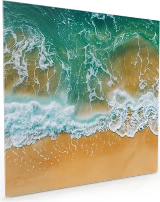 Produktbild von Küchenrückwand Spritzschutz Glas mit Motiv Meeresbrandung 40 x 40 cm