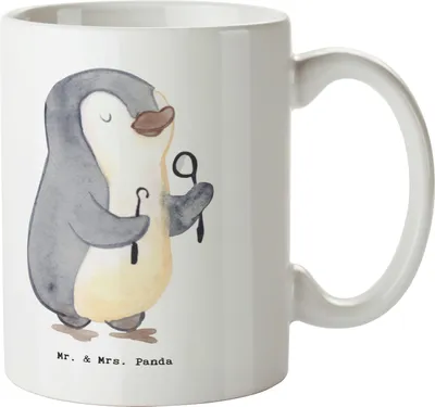 Produktbild von Mr. & Mrs. Panda Kaffeebecher Zahnarzthelfer Herz - Weiß - Geschenk, Kaffeetasse, bedruckt, schöne tasse, Teebecher