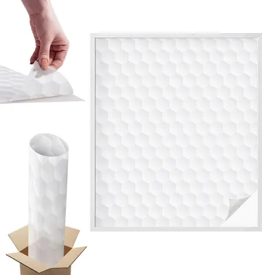 Zdjęcie produktu dla Folia witrażowa do okien - 116x100 cm - Folia witrażowa, dekoracyjna i nieprzezroczysta - Samoprzylepna folia dekoracyjna do szkła w witrażowy wzór - Ochrona UV, łatwa w montażu, dekoracja okien - Biała mozaika