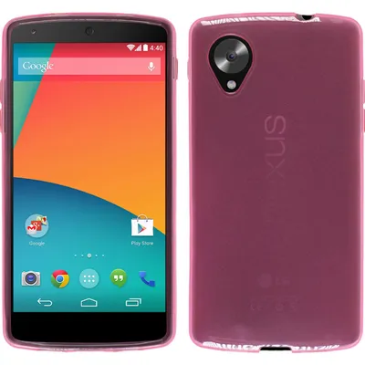 Produktbild von PhoneNatic Case kompatibel mit Google Nexus 5 - rosa Silikon Hülle transparent + 2 Schutzfolien