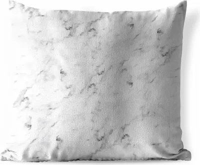 Produktbild von MuchoWow® Outdoor Kissen - Marmor - Textur - Schwarz - Weiß - 45x45 cm - Wetterfest - Lounge Kissen - Fotokissen - Dekoratives Kissen
