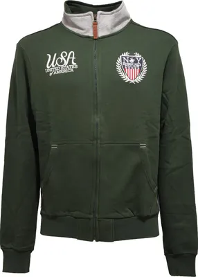 Productafbeelding van 4117K heren sweater BEVERLY HILLS POLO CLUB, groene, met volledige rits