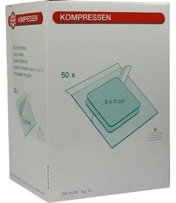 Produktbild von MULLKOMPRESSEN 5x5 cm steril 8fach