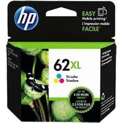 Obrázok produktu pre HP Trojfarebná originálna atramentová kazeta s vysokou výťažnosťou 62XL, Vysoký (XL) výnos, Azúrová, Purpurová, Žltá, Atrament na báze farby, 11,5 ml, 1 kusov, 415 strany