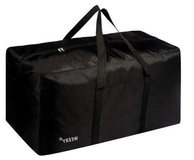 Produktbild von Große Reisetasche, 96 l, wasserdicht, leicht und faltbar, für Herren und Damen, Schwarz