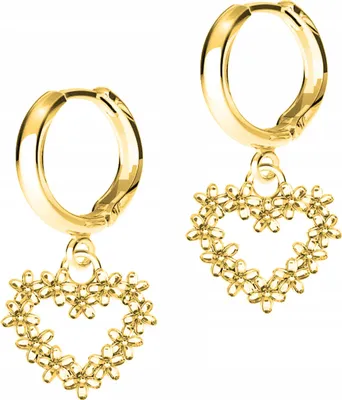 Immagine prodotto di Elegante kolczyki a cuore con fiori SREBRO 925