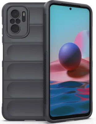 Produktbild von Redmi Note 10 Hülle, Weich TPU Silikon Stossfest Anti-rutsch Schutzhülle für Xiaomi Redmi Note 10 4G/Note10S Dunkelgrau