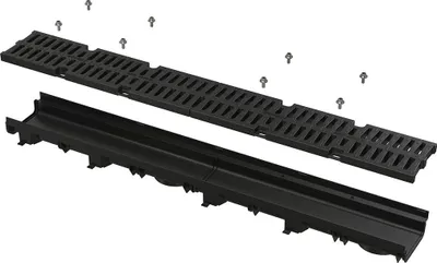 Immagine prodotto di Alcadrain Entwässerungsrinne 60 mm mit Kunststoffrand und Rost aus Komposite B125
